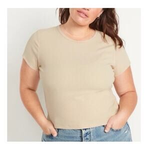 Old Navy Fitted Short-Sleeve Cropped Rib-Knit T-Shirt